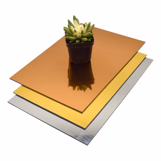 Painel composto de alumínio Rose Gold Mirror ACP com núcleo inquebrável